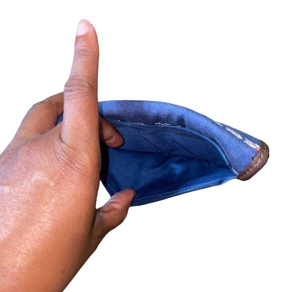 AERO Aeropostale Wallet Aztec Print Canvas Leather fold over Snap Closure blue - Picture 5 of 5